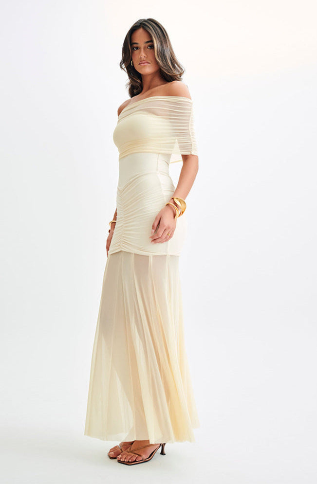 Sienna | Robe Longue Épaules Dénudées en Tulle