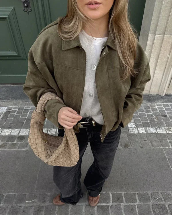 LUMIÈRE | BLOUSON BOMBER EN SUÉDINE
