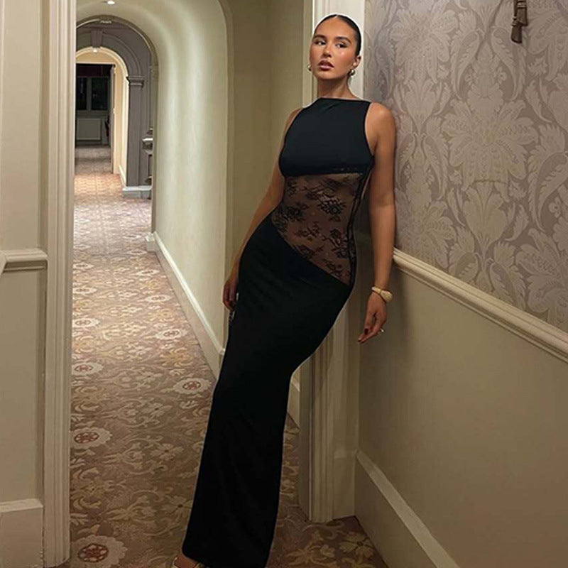 Nora | Robe Longue en Dentelle Transparente