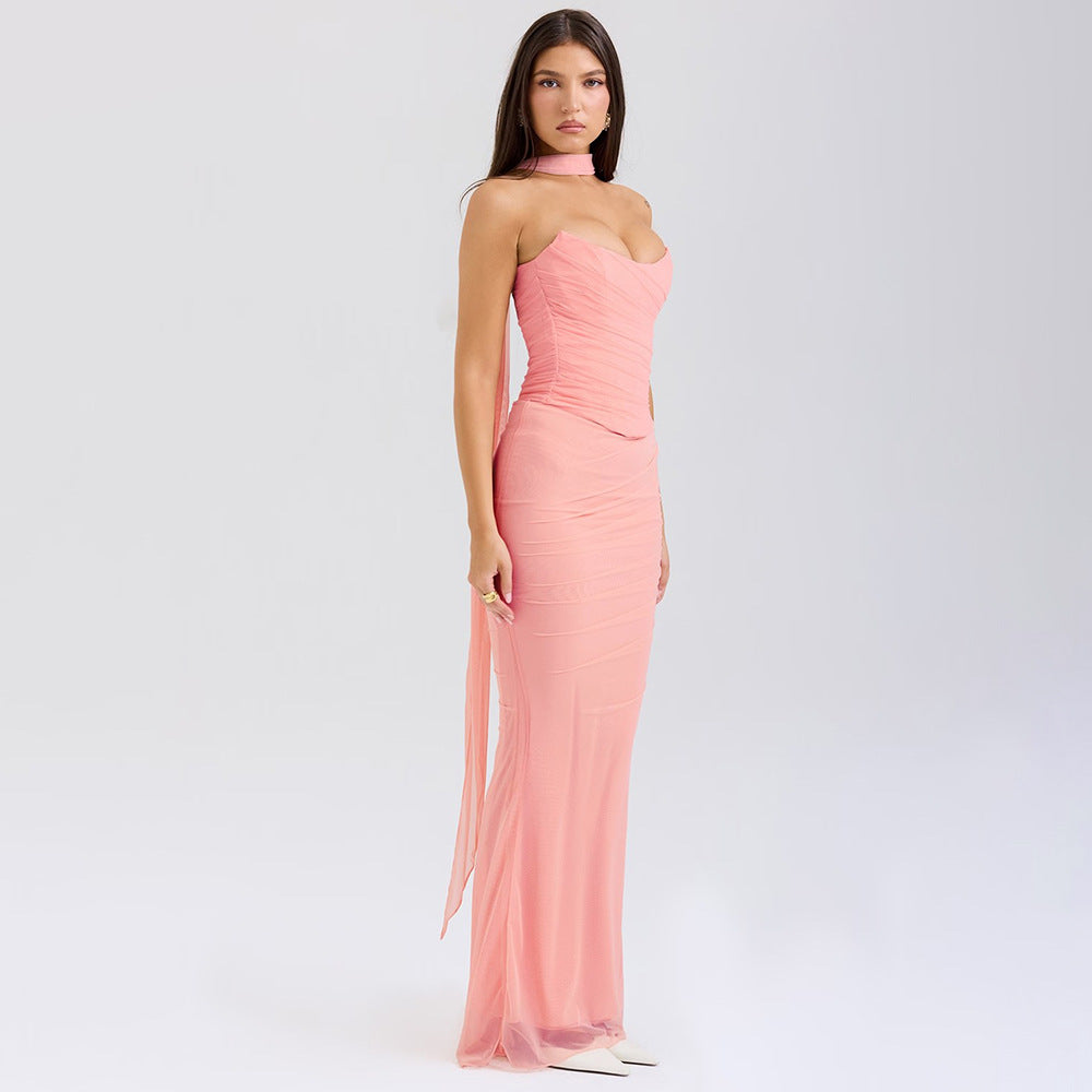 Zina | Robe du Soir en Maille Sculptée