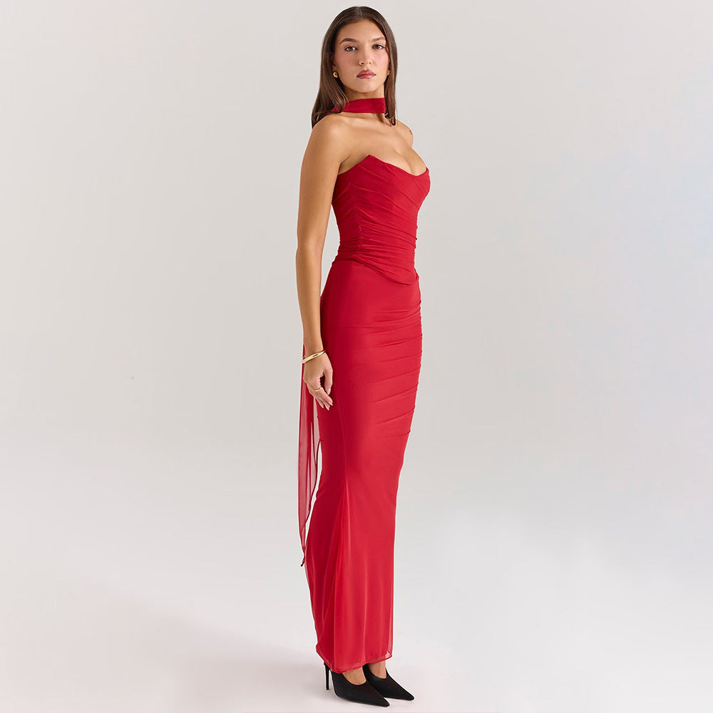 Zina | Robe du Soir en Maille Sculptée