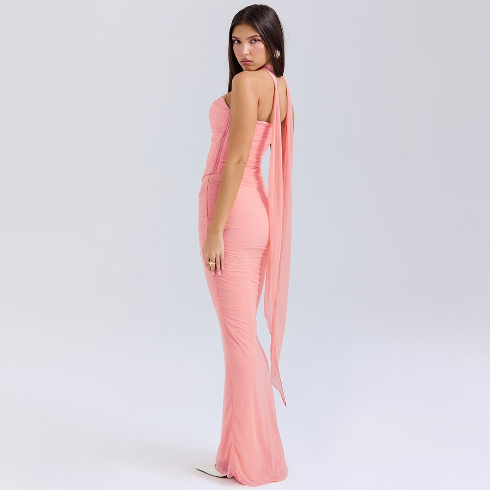 Zina | Robe du Soir en Maille Sculptée