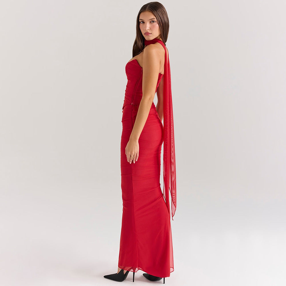 Zina | Robe du Soir en Maille Sculptée