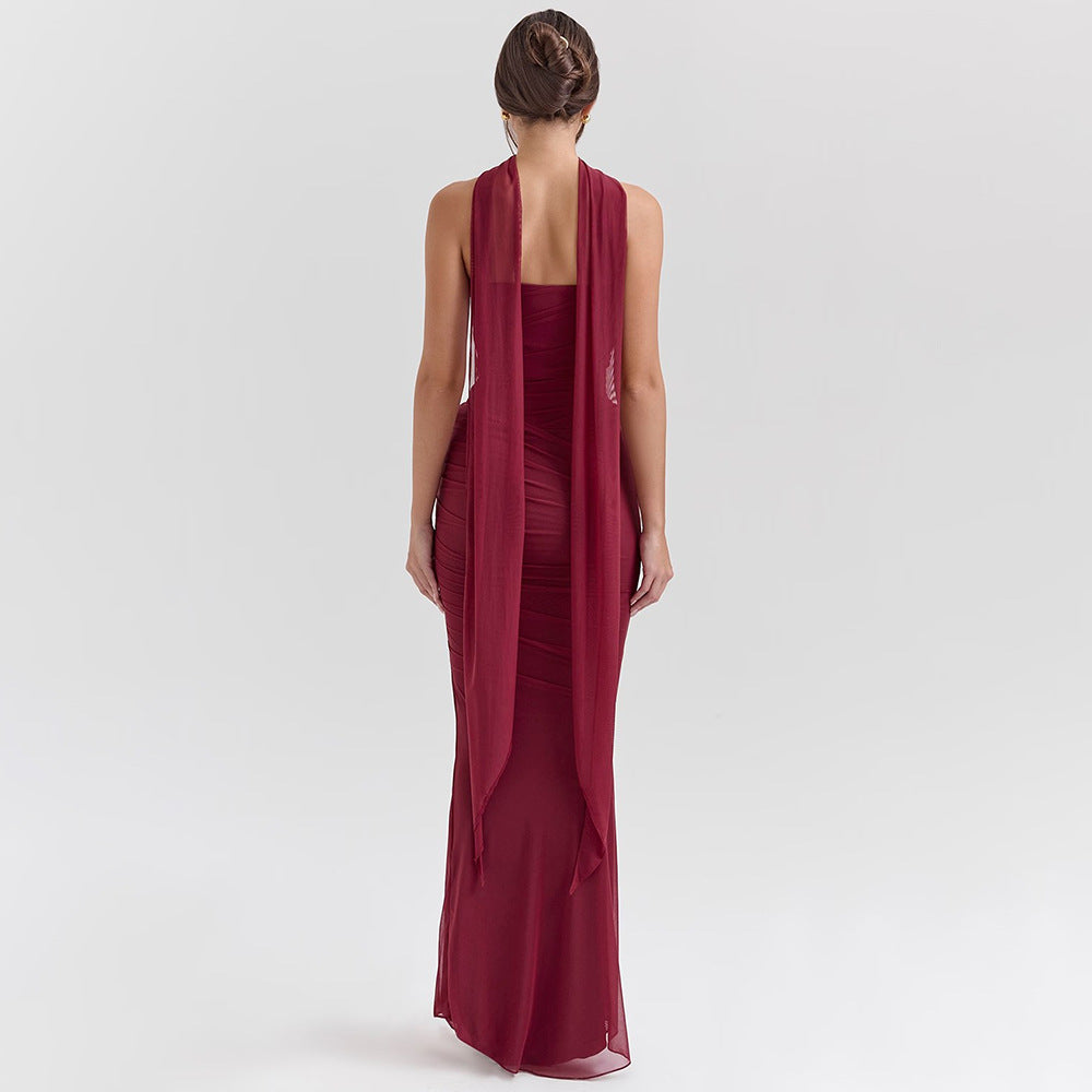Zina | Robe du Soir en Maille Sculptée