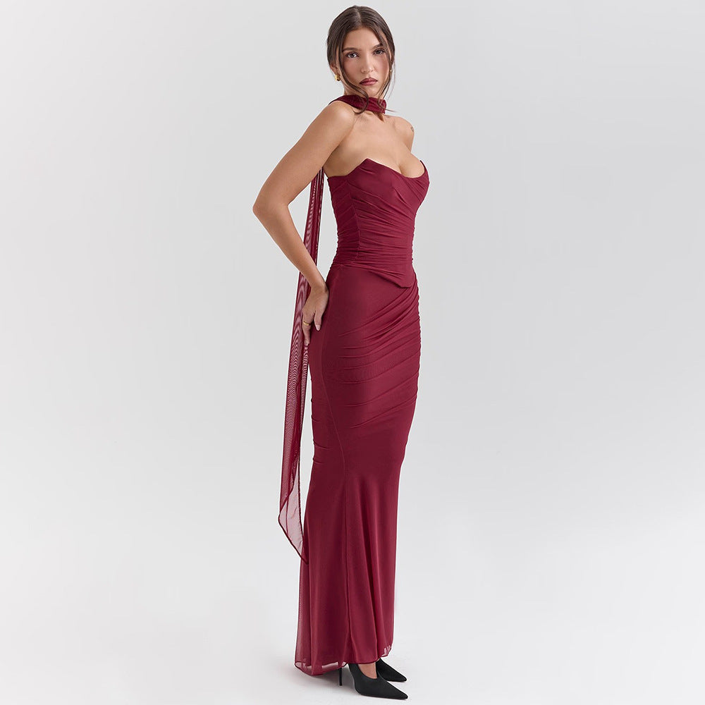 Zina | Robe du Soir en Maille Sculptée