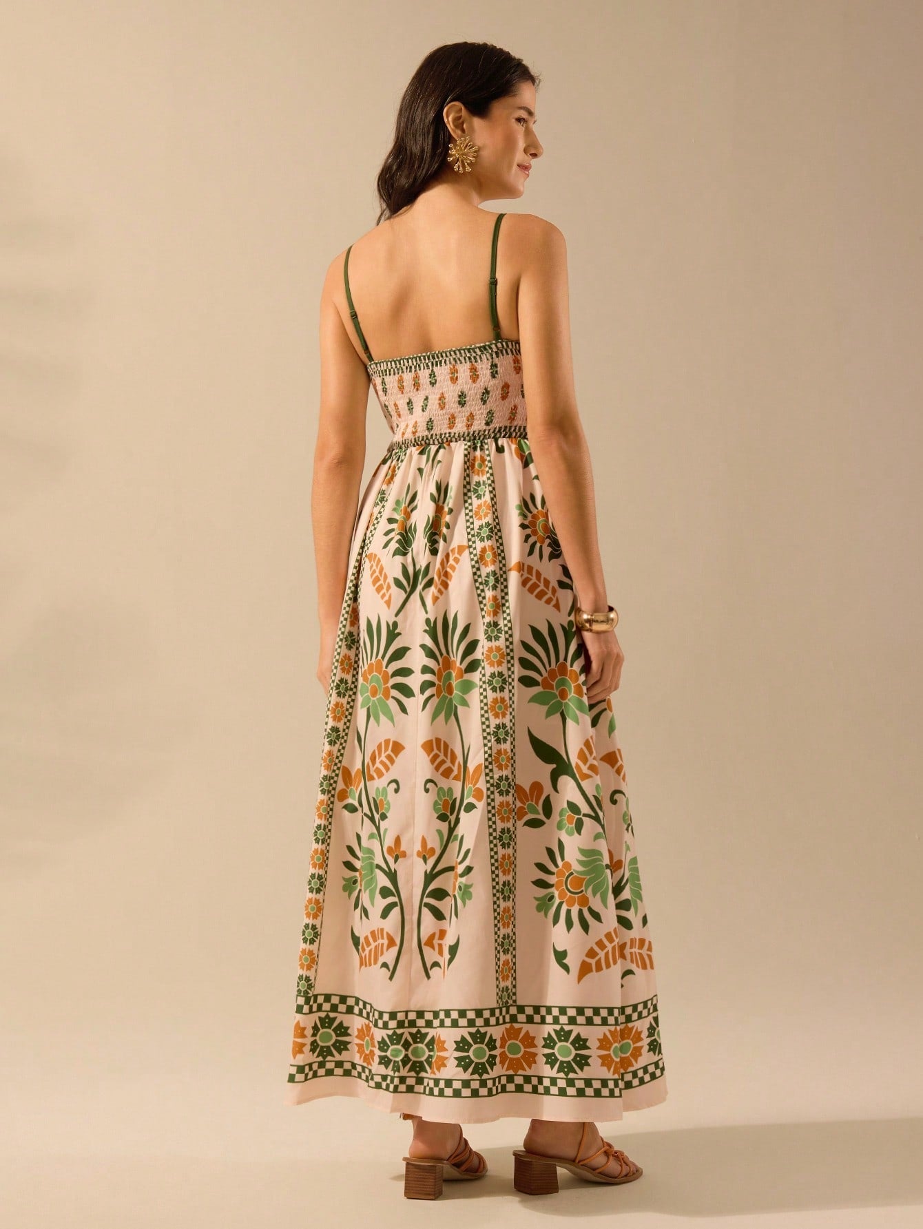 Nancy | Robe Longue Imprimée Bretelles Fines