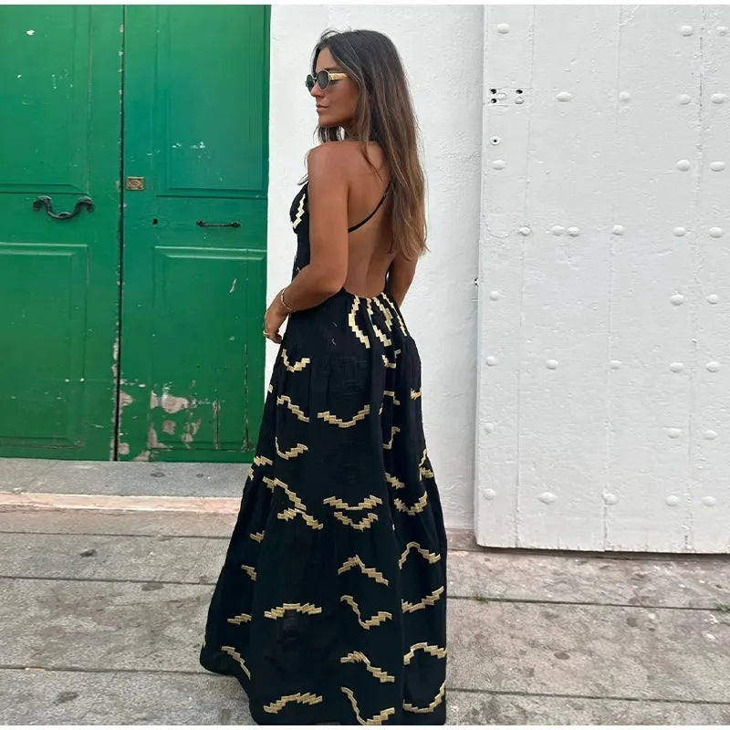 Alodia | Robe Longue Dos Nu à Bretelles