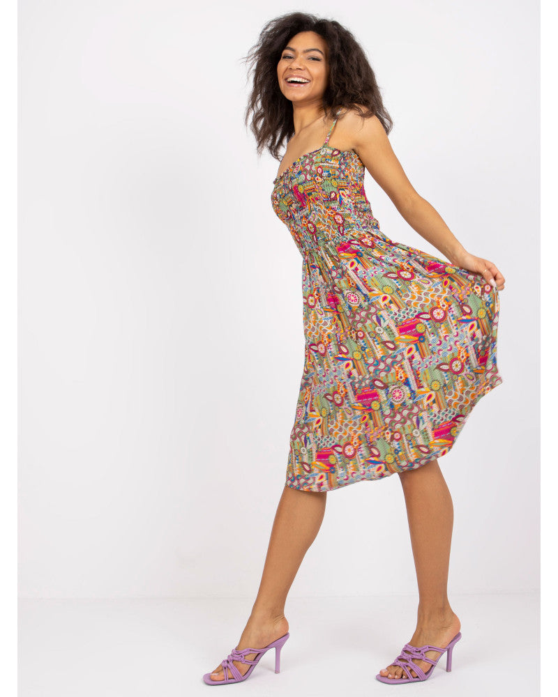 Ninon | Robe Mi-Longue Bretelles Élastiques