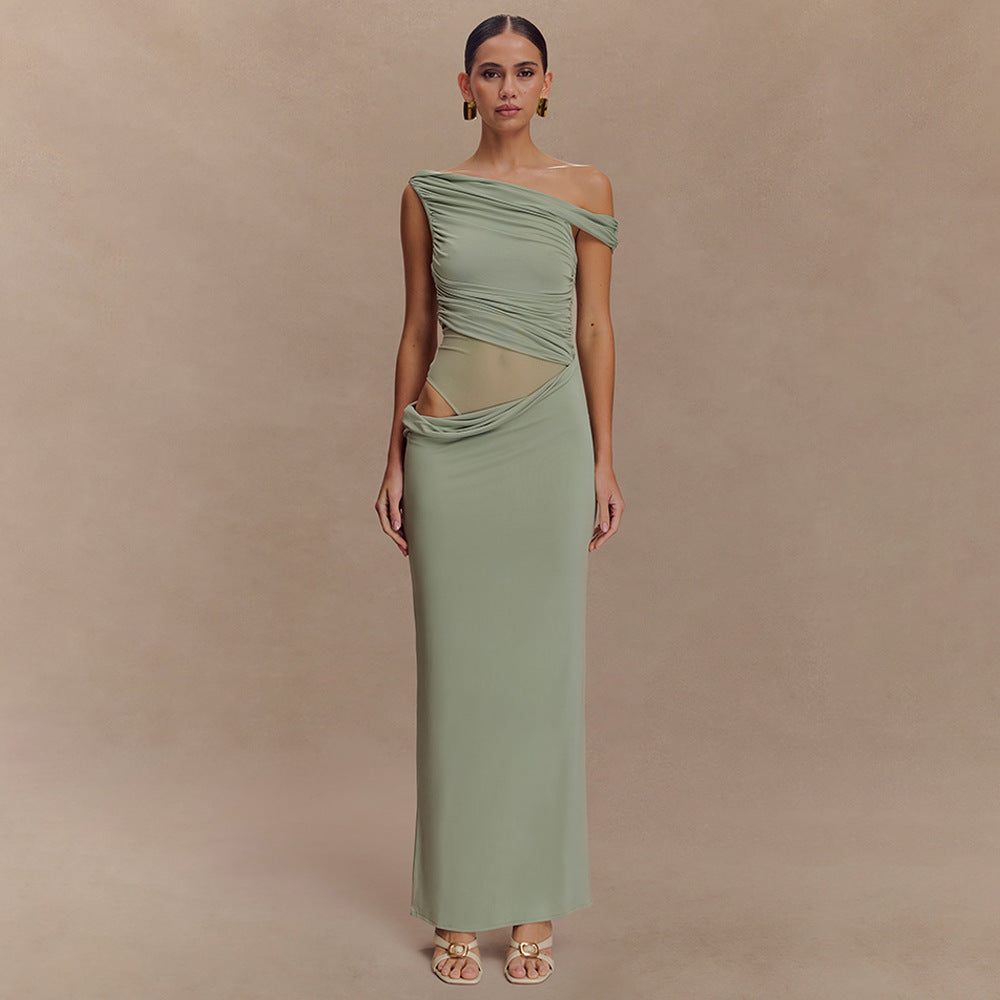 Kalya | Robe Longue Drapée Asymétrique