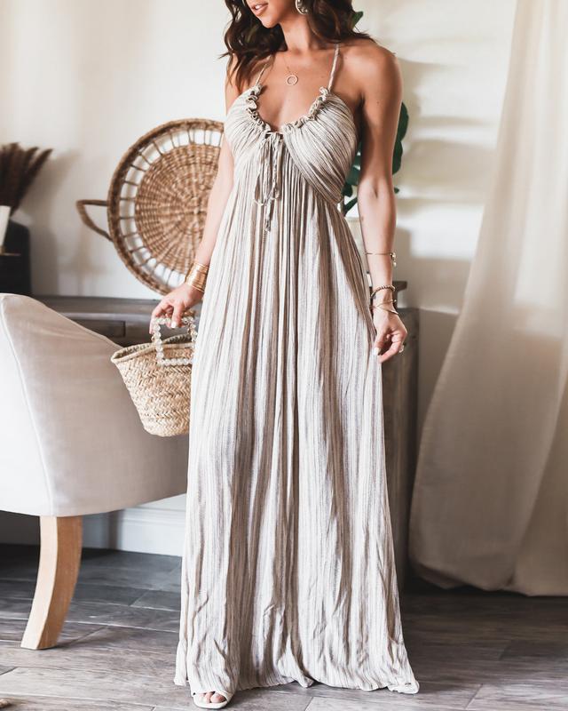 Alya | Robe Longue Dos nu Plissée