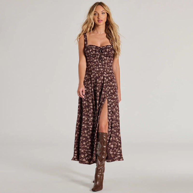 Freya | Robe Longue Fleurie à Bretelles