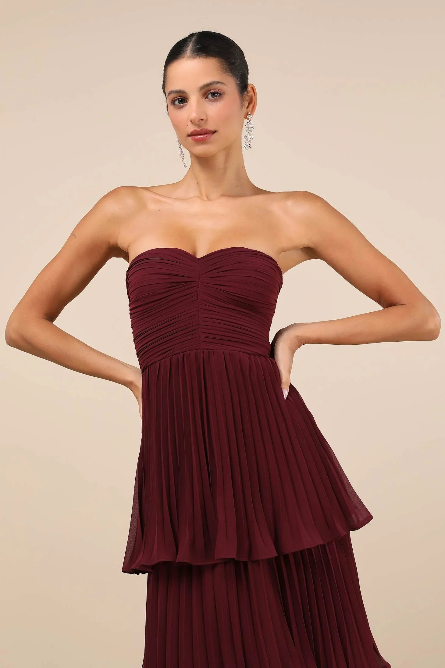 Melia | Robe Longue Bustier à Volants