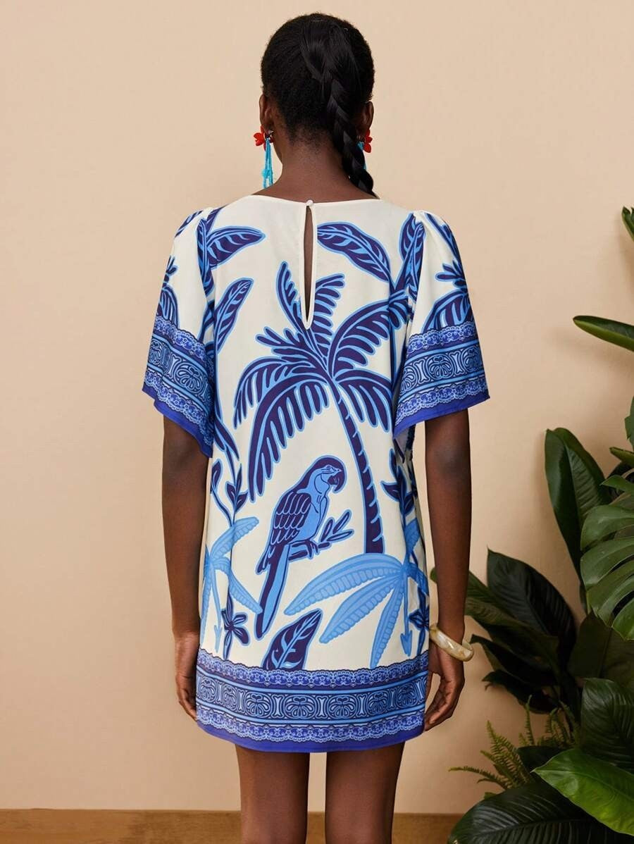 Lyra | Robe Courte Imprimée Col Rond