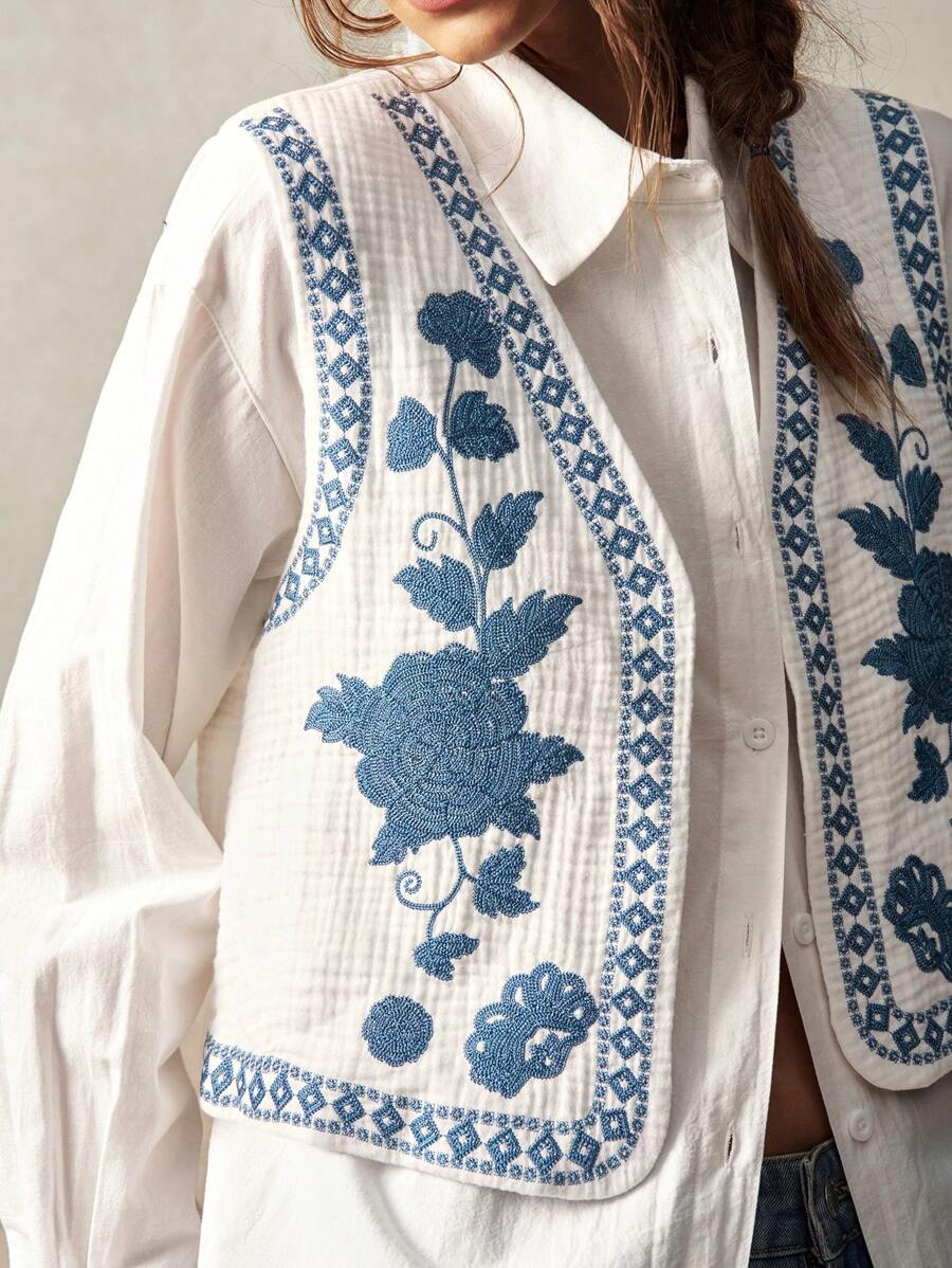 Mara | Gilet Brodé Bohème