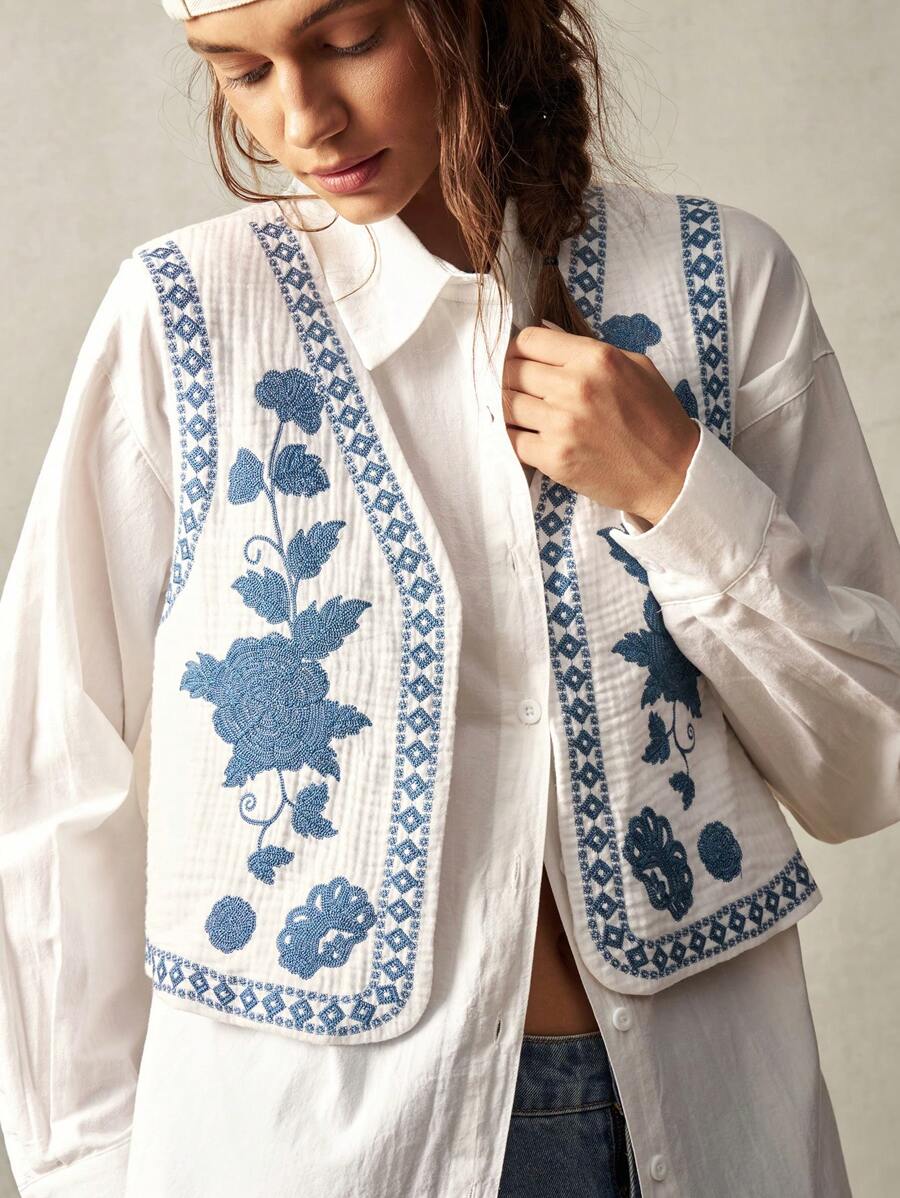 Mara | Gilet Brodé Bohème