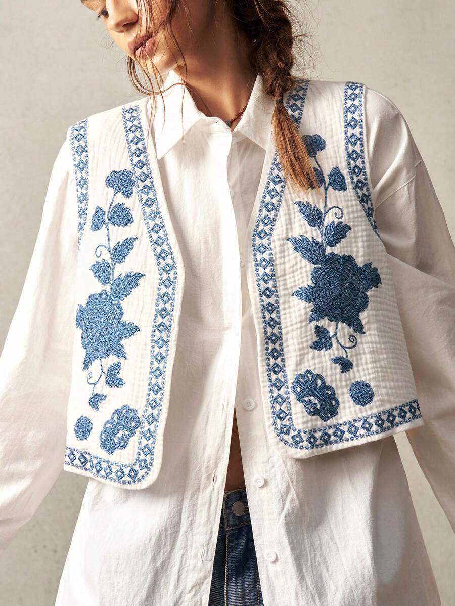 Mara | Gilet Brodé Bohème