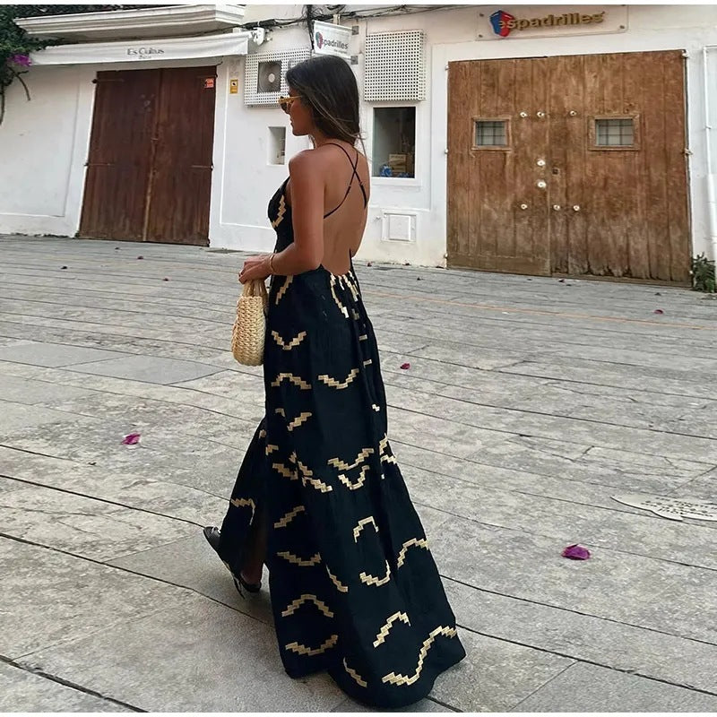 Alodia | Robe Longue Dos Nu à Bretelles