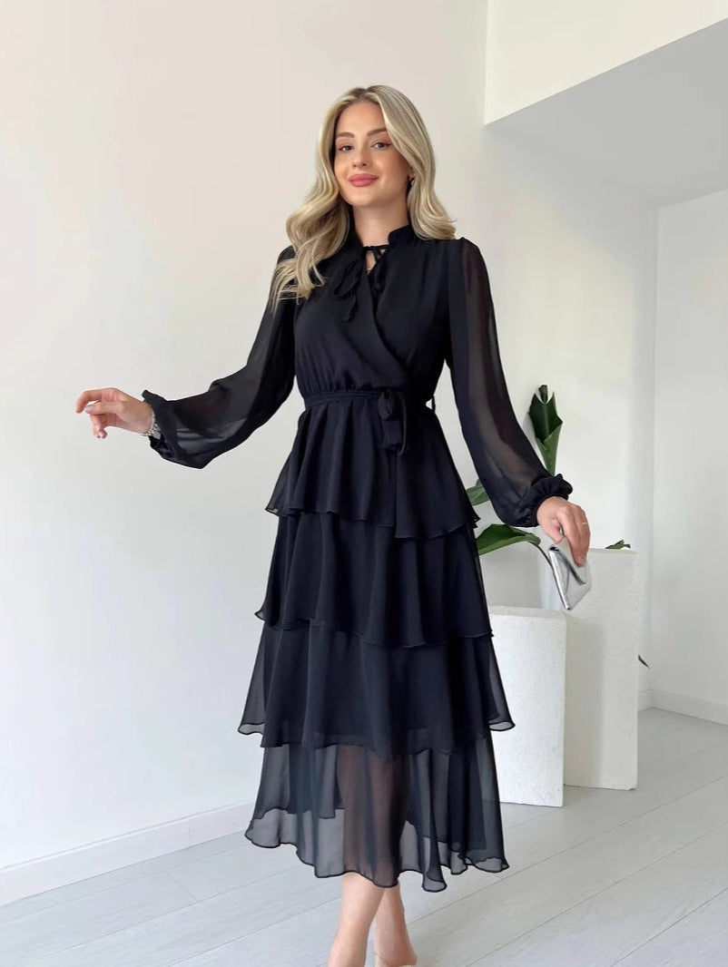 Monica | Robe Longue Élégante à Volants