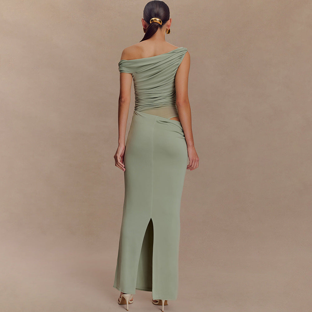 Kalya | Robe Longue Drapée Asymétrique