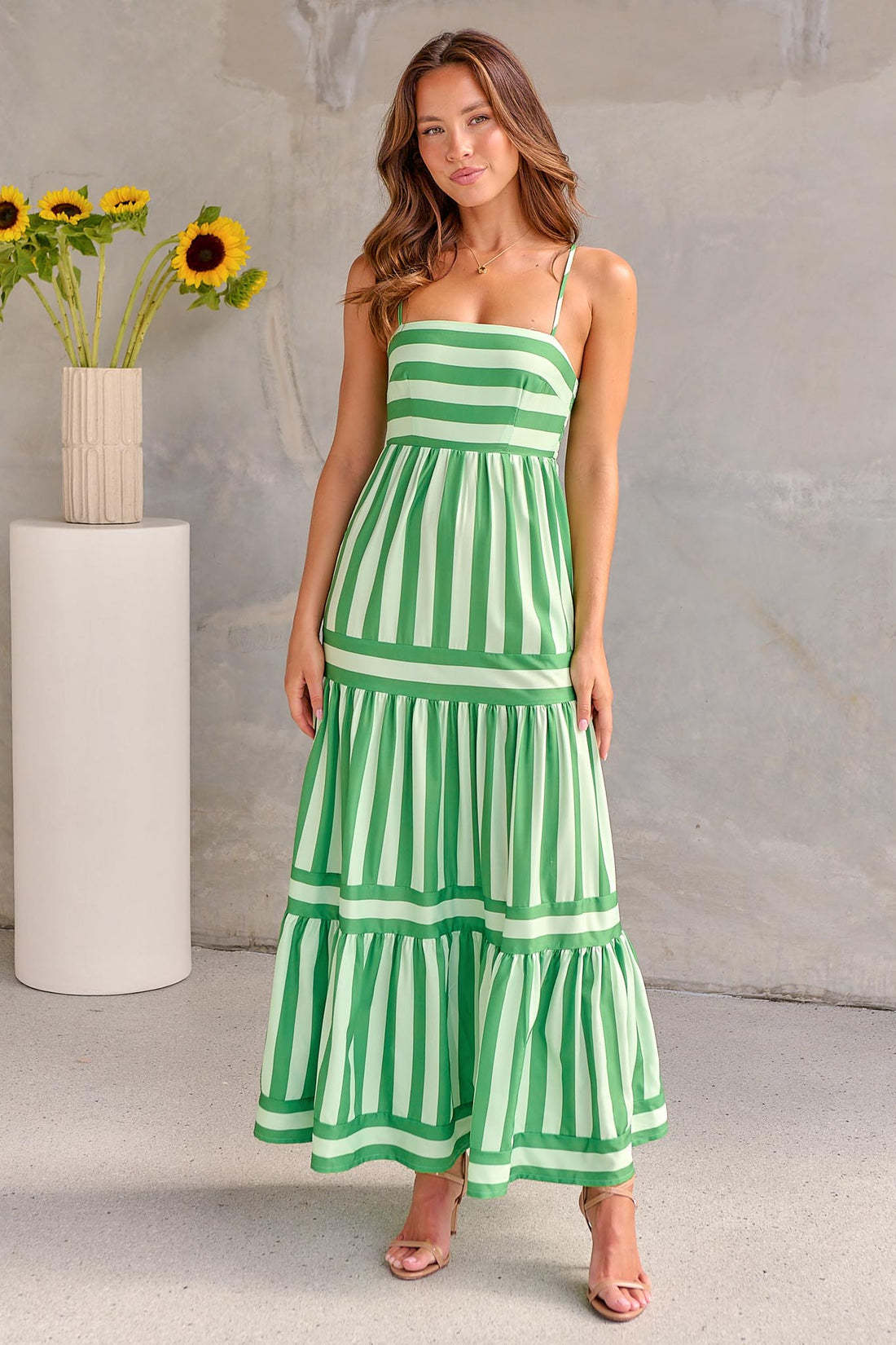 Fara | Robe Longue Dos Nu à Rayures