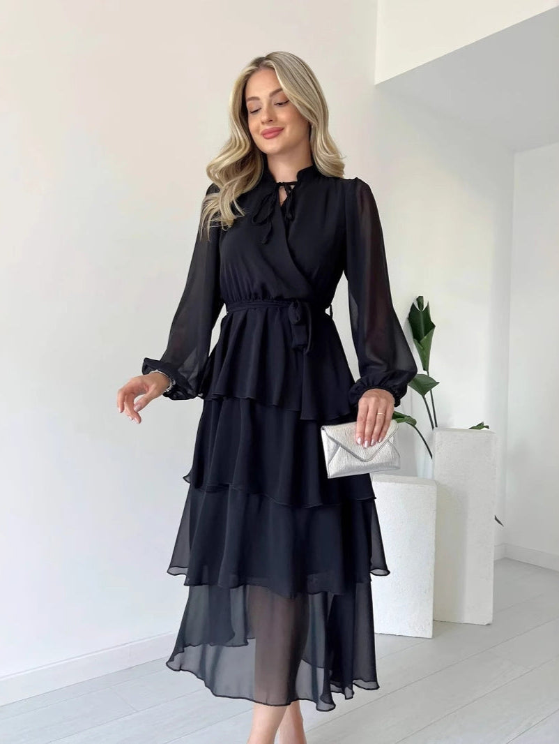 Monica | Robe Longue Élégante à Volants