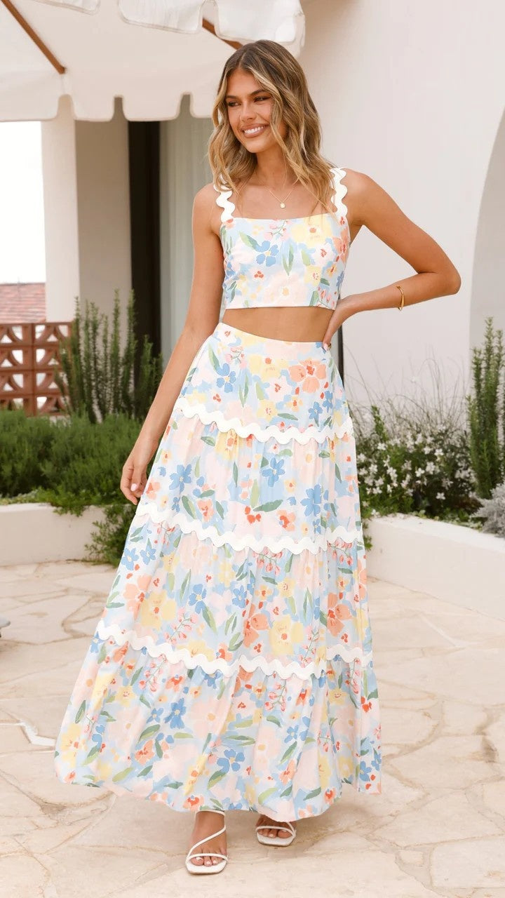 Kelya | Ensemble Top et Jupe Fleurie