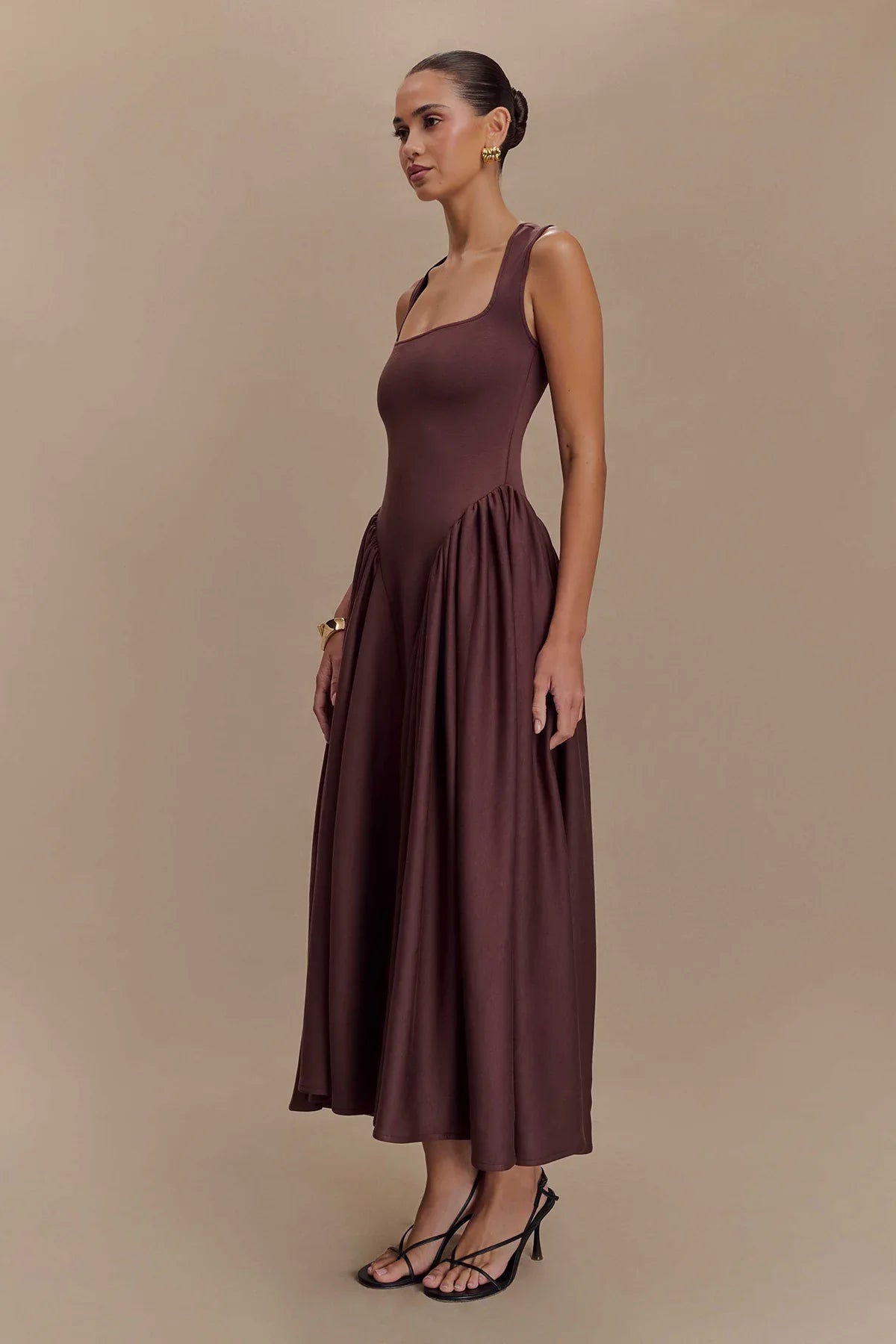 Ivana | Robe Midi Fluide Sans Manches