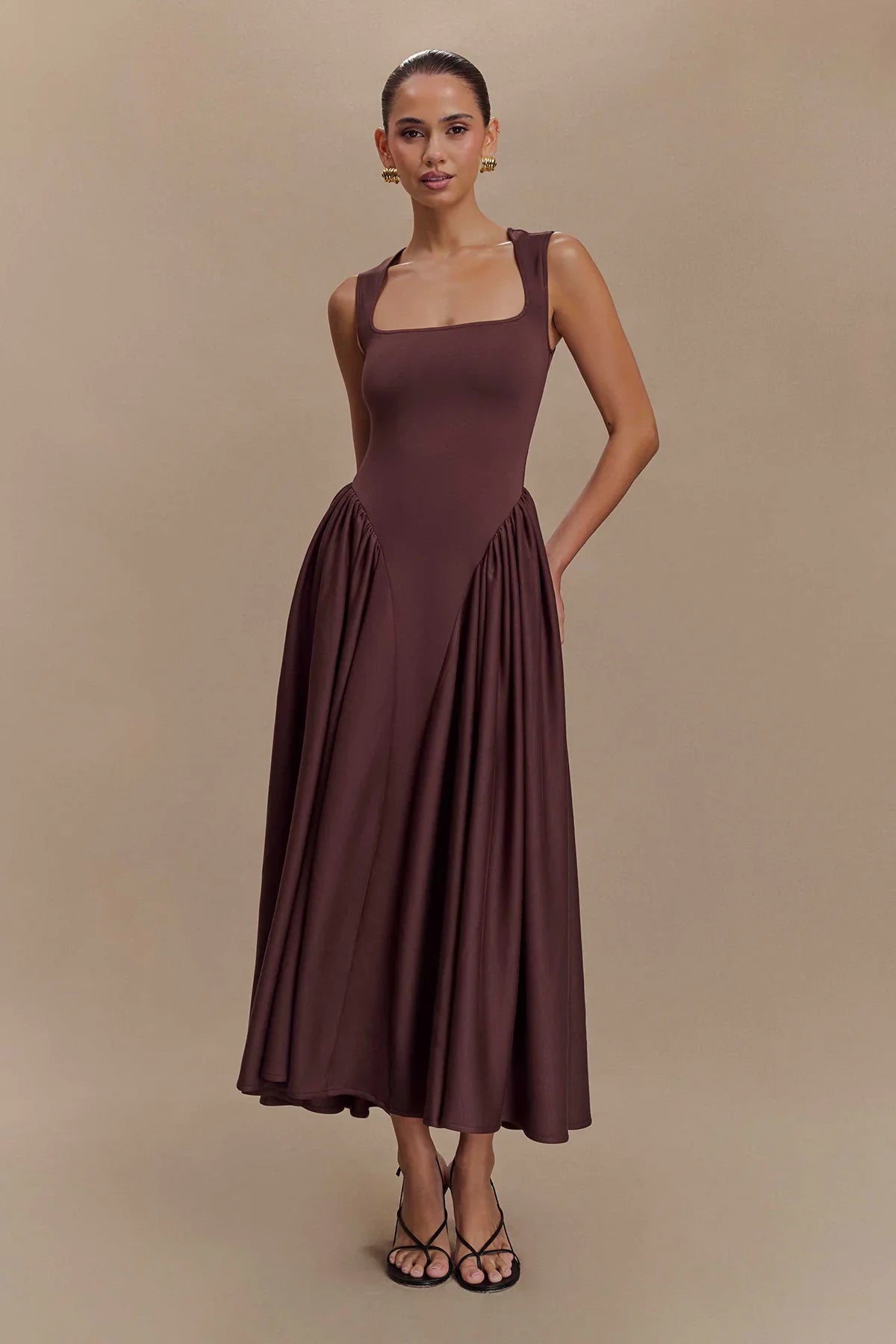 Ivana | Robe Midi Fluide Sans Manches