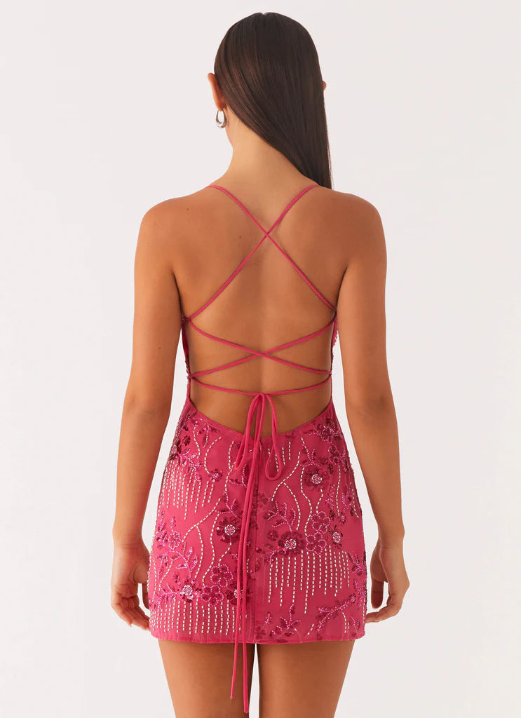 Alma | Robe Sans dos en Sequins Brodés