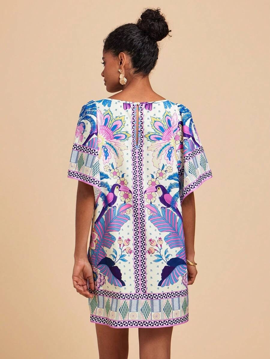 Lyra | Robe Courte Imprimée Col Rond
