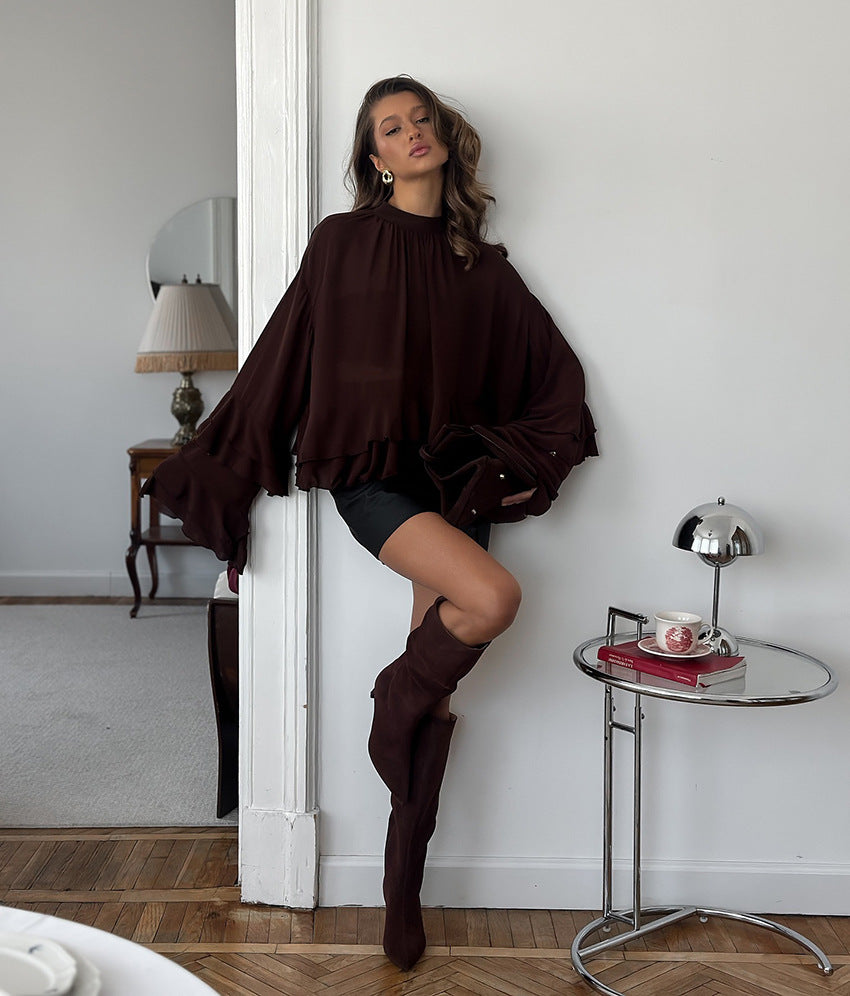 Yvane | Blouse Volants Chiffon Fluide