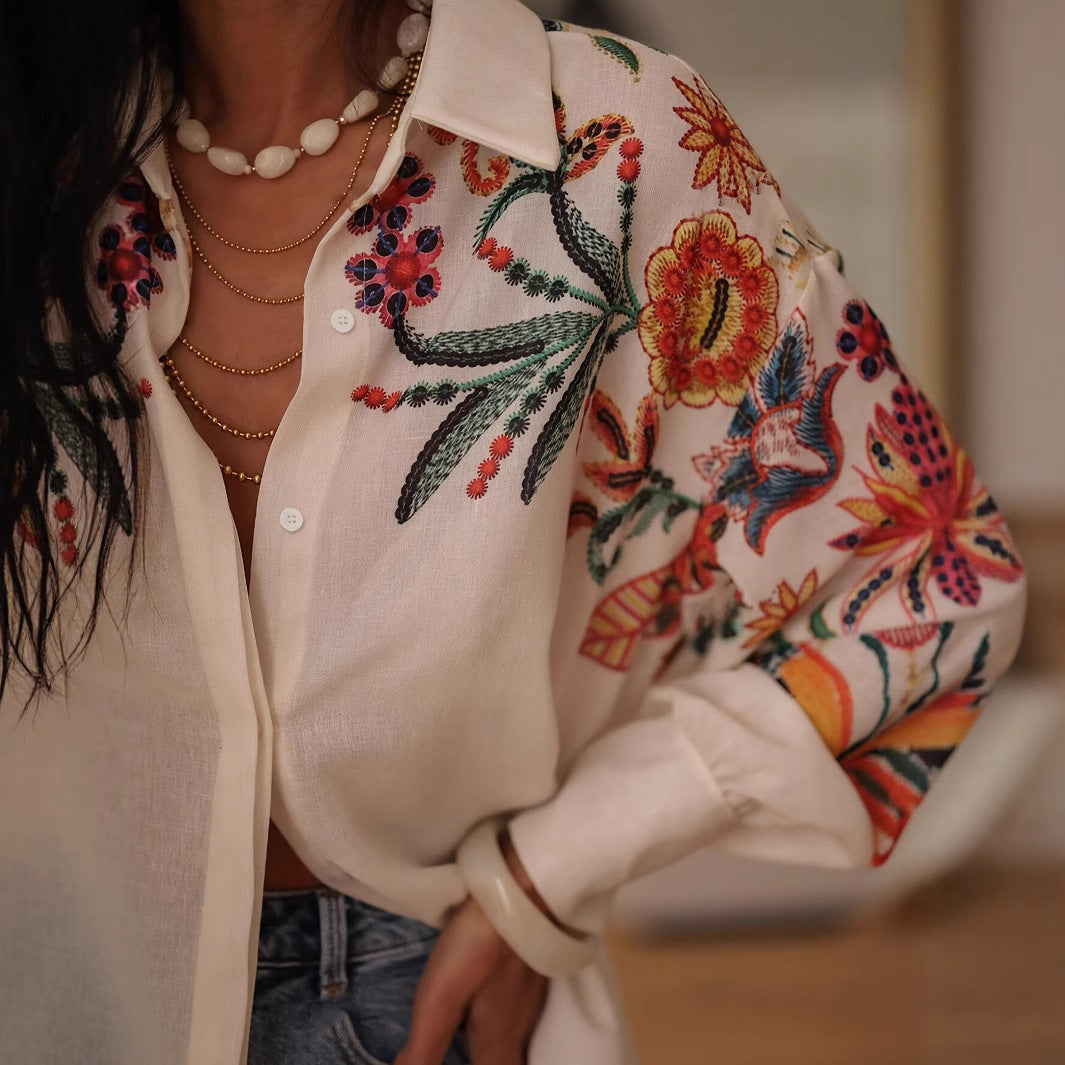 Naia | Chemise Brodée à Manches Longues