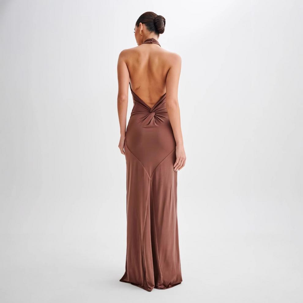 Faera | Robe Longue Dos Nu Drapée