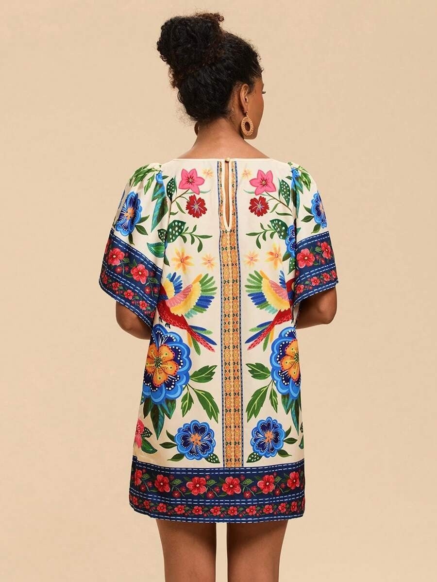 Lyra | Robe Courte Imprimée Col Rond