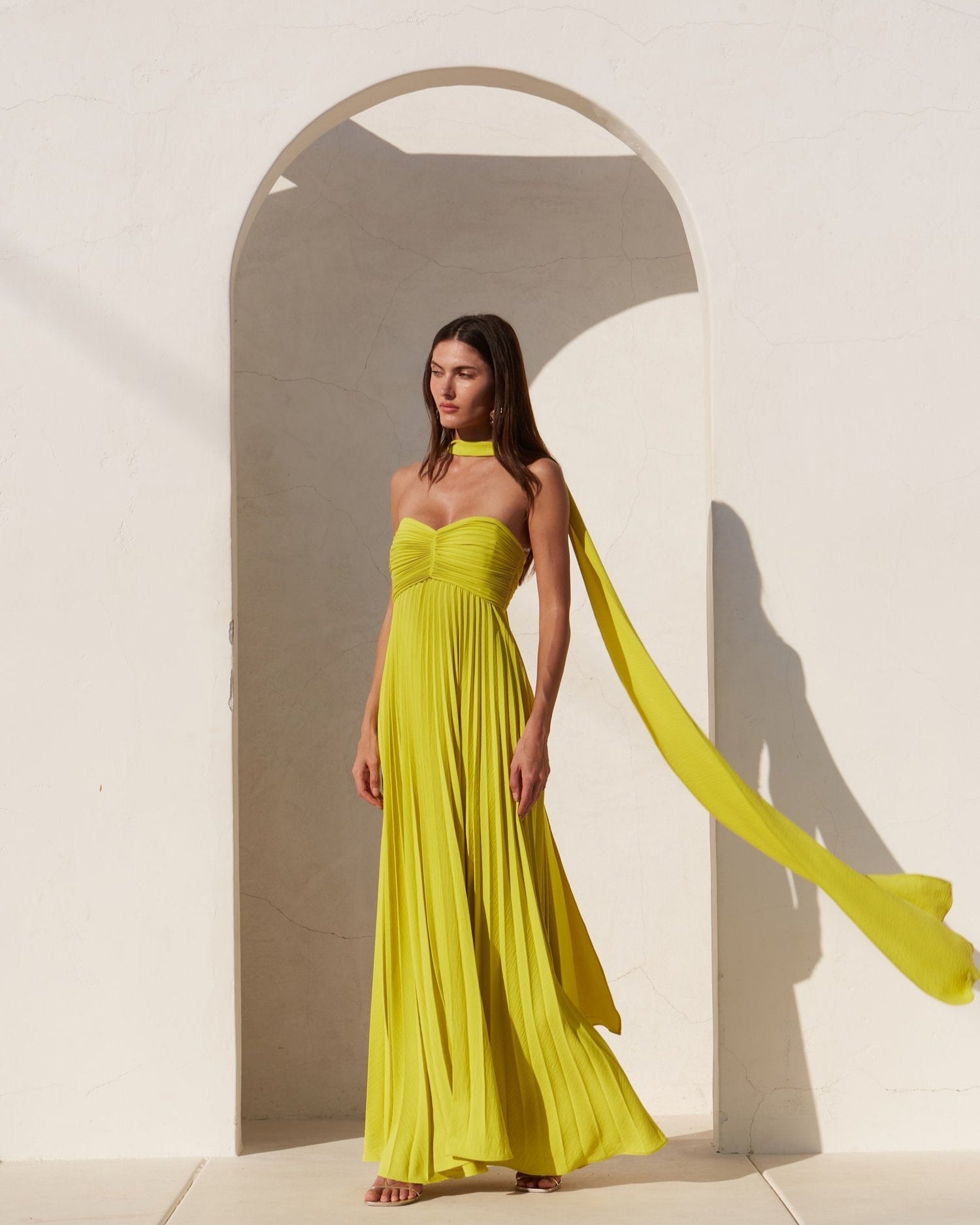 Mary | Robe Longue Bustier Plissée