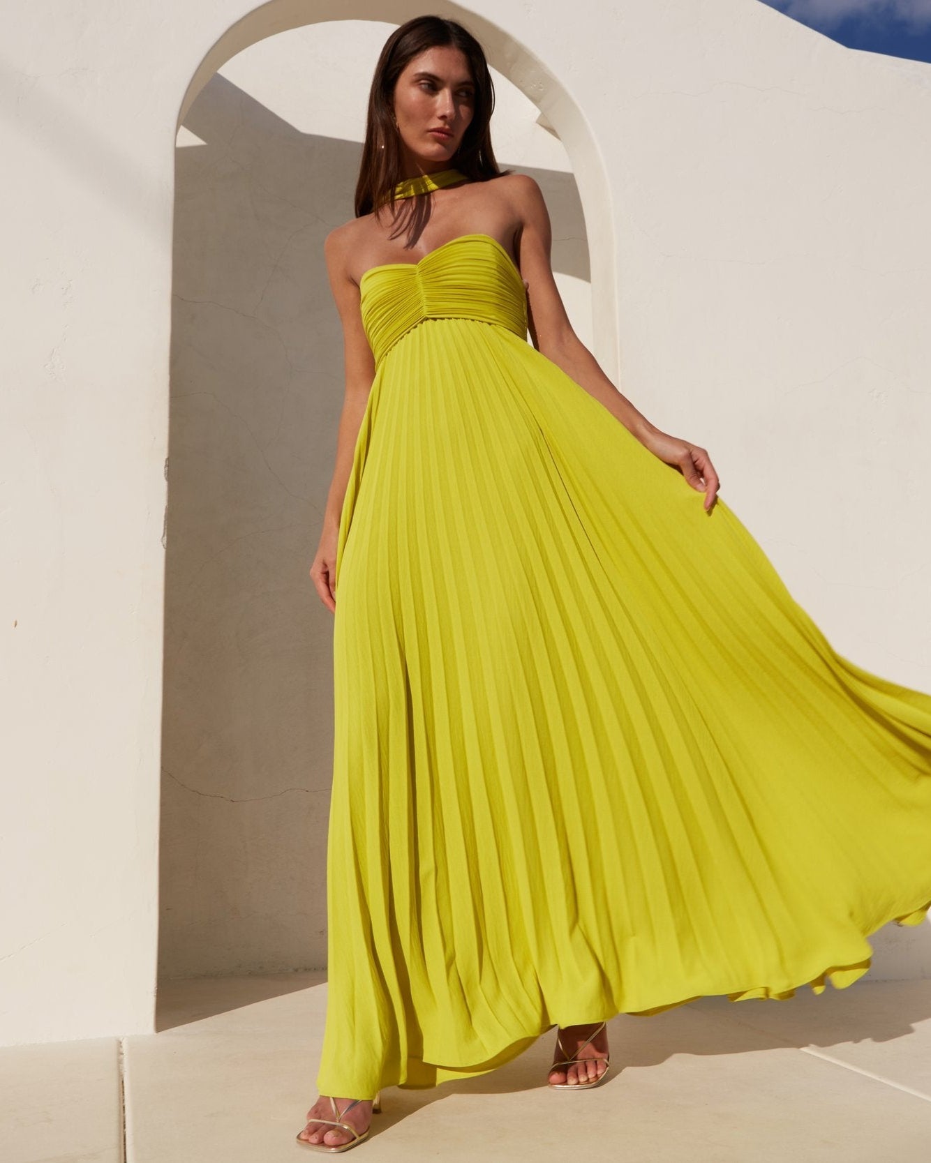 Mary | Robe Longue Bustier Plissée