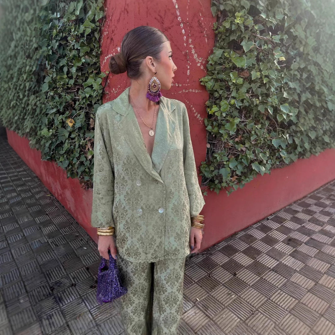 Lyse | Ensemble Pantalon Large avec Blazer Structuré