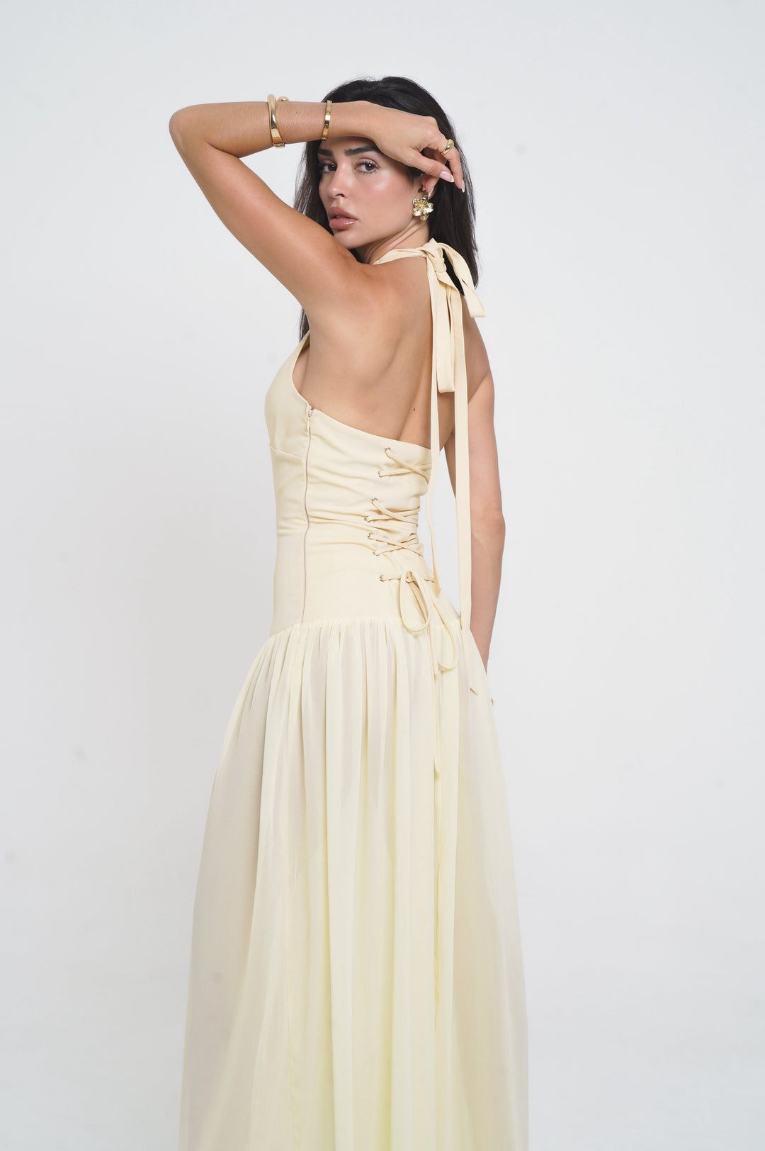 Nora | Robe Dos Nu Plissée Longue