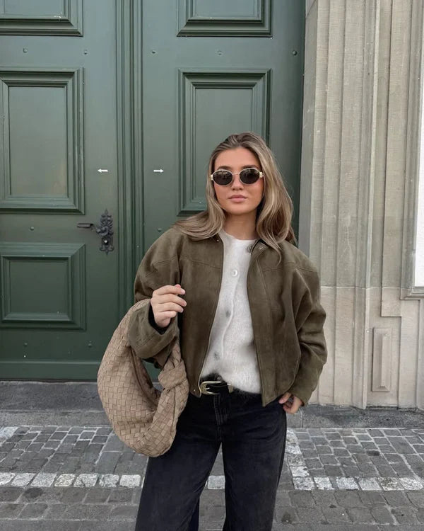 LUMIÈRE | BLOUSON BOMBER EN SUÉDINE