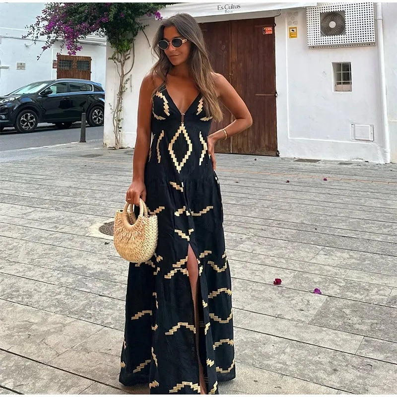 Alodia | Robe Longue Dos Nu à Bretelles