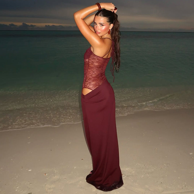 Rina | Robe Longue en Dentelle