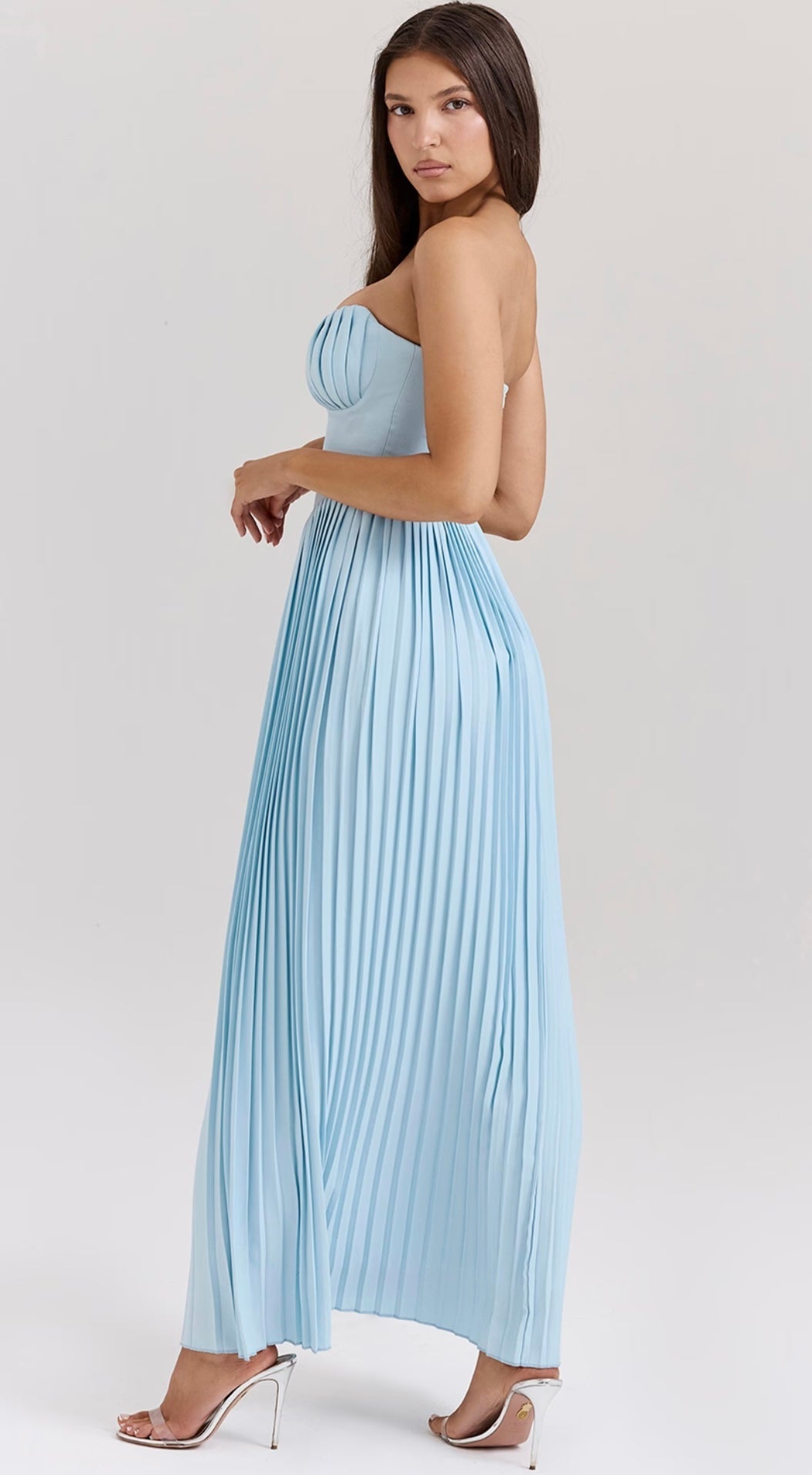 Irene | Robe Longue Plissée Bustier