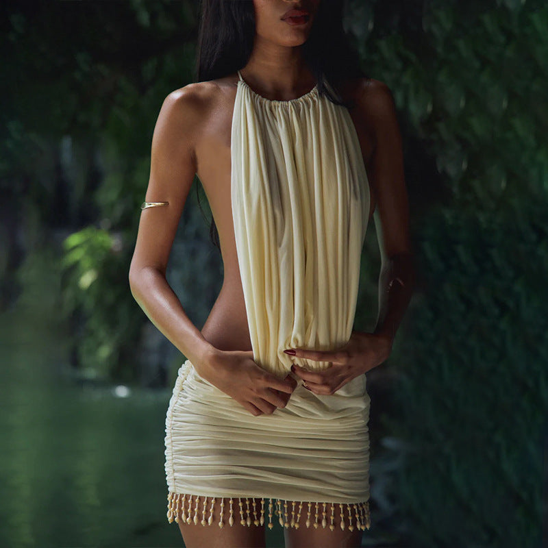 Tifanny | Robe Dos Nu Courte Perlée