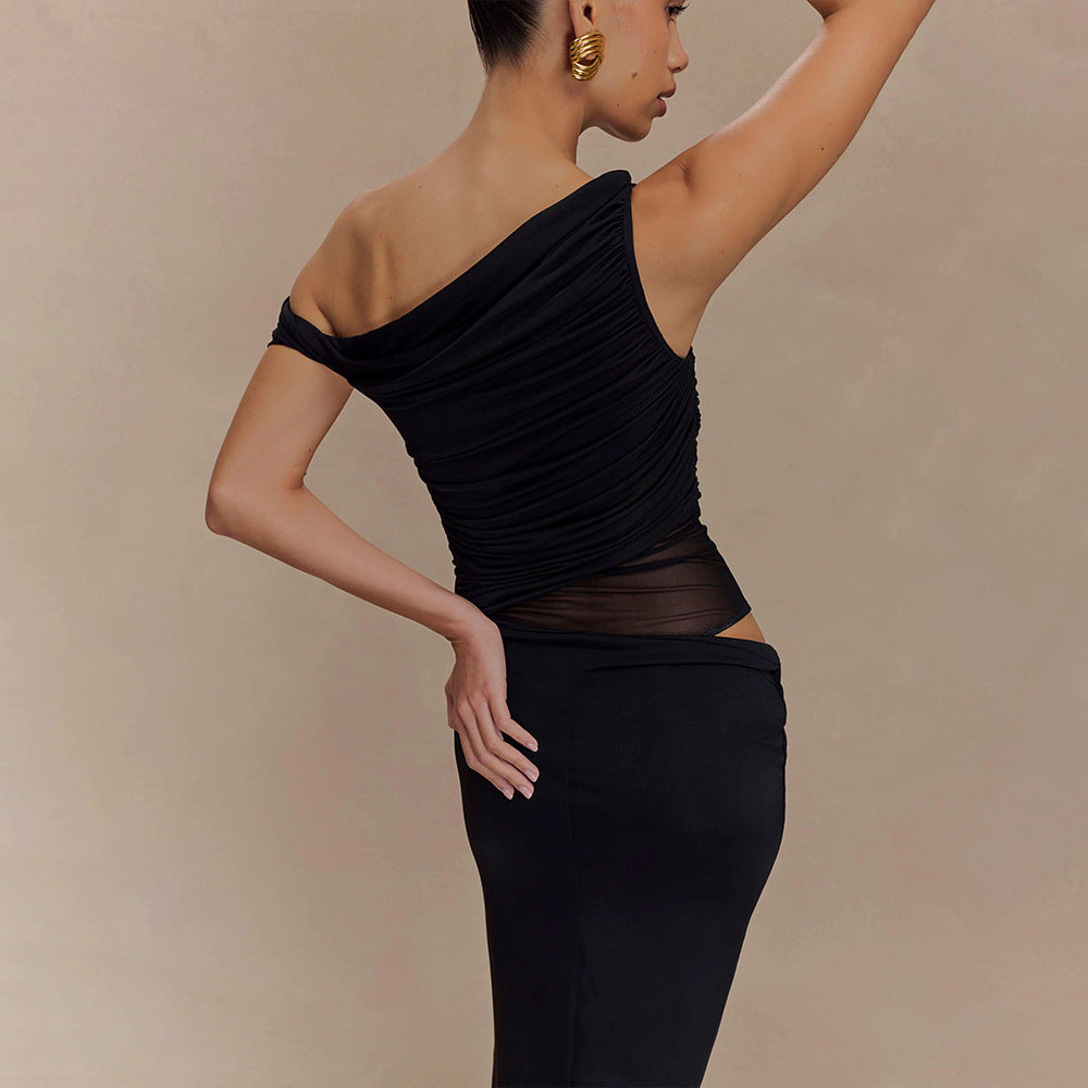 Kalya | Robe Longue Drapée Asymétrique