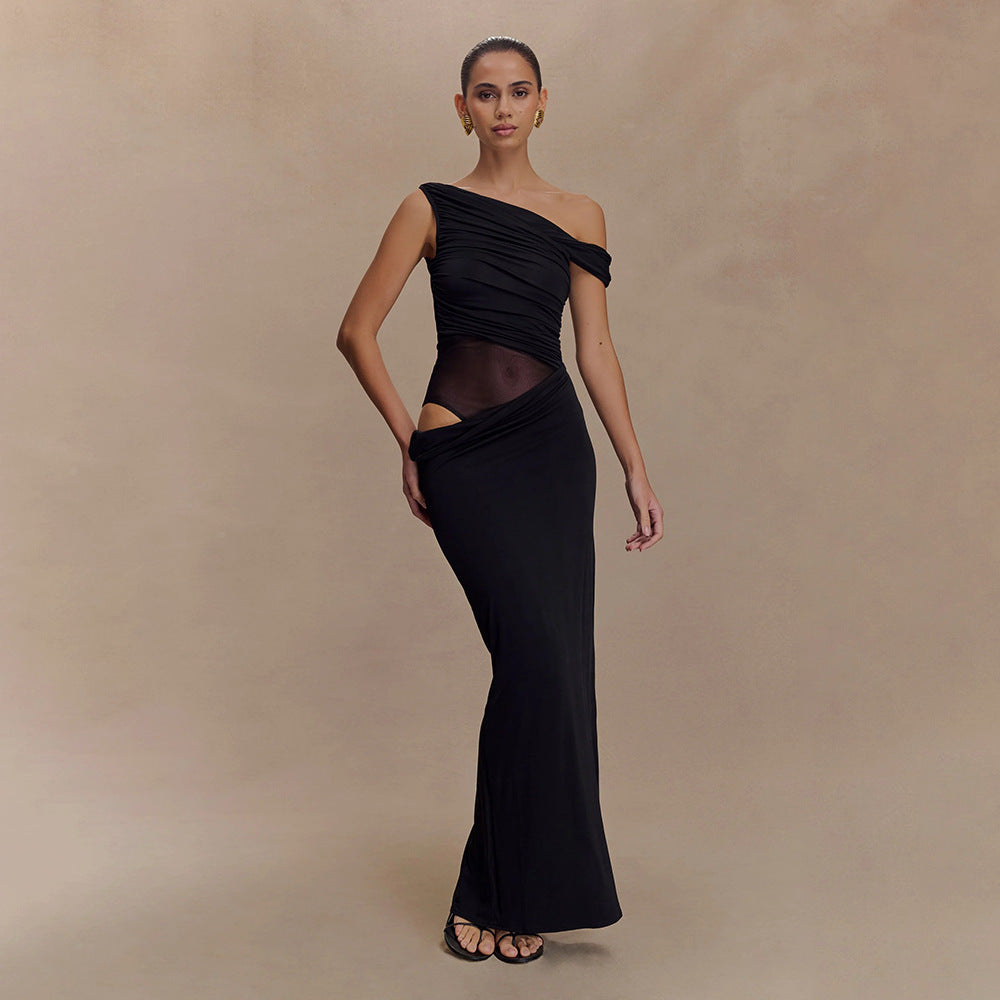 Kalya | Robe Longue Drapée Asymétrique