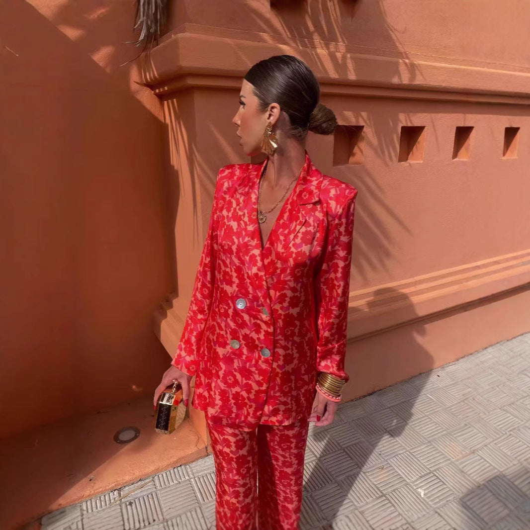 Lyse | Ensemble Pantalon Large avec Blazer Structuré