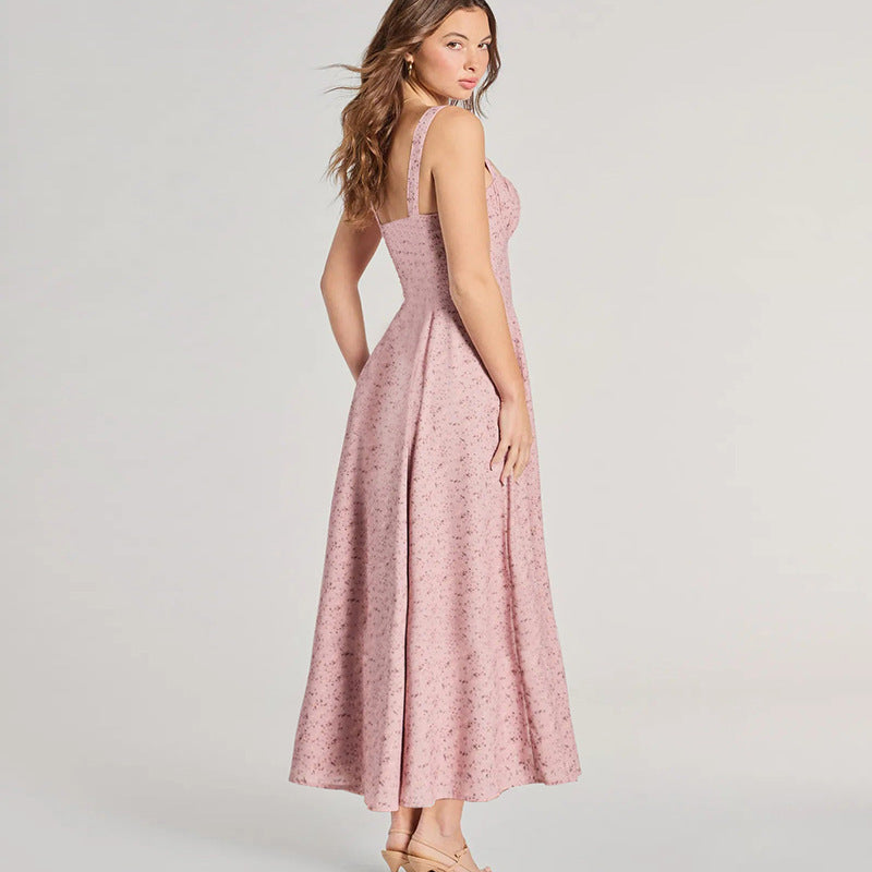 Freya | Robe Longue Fleurie à Bretelles