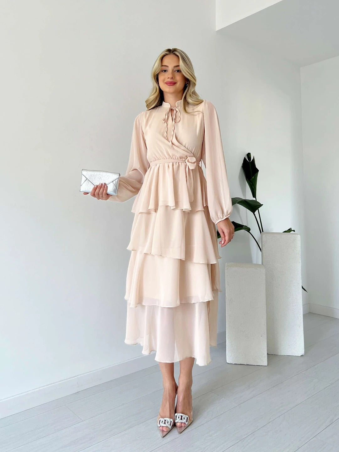 Monica | Robe Longue Élégante à Volants
