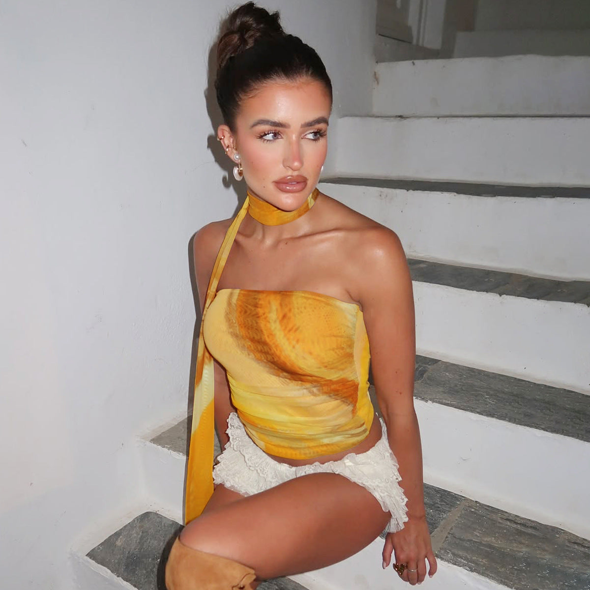 Wanya | Haut Bustier Imprimé Foulard