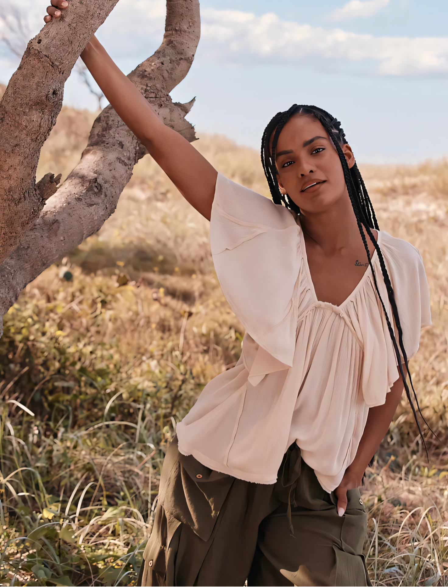 Angel | Blouse Dos Nu Volantée